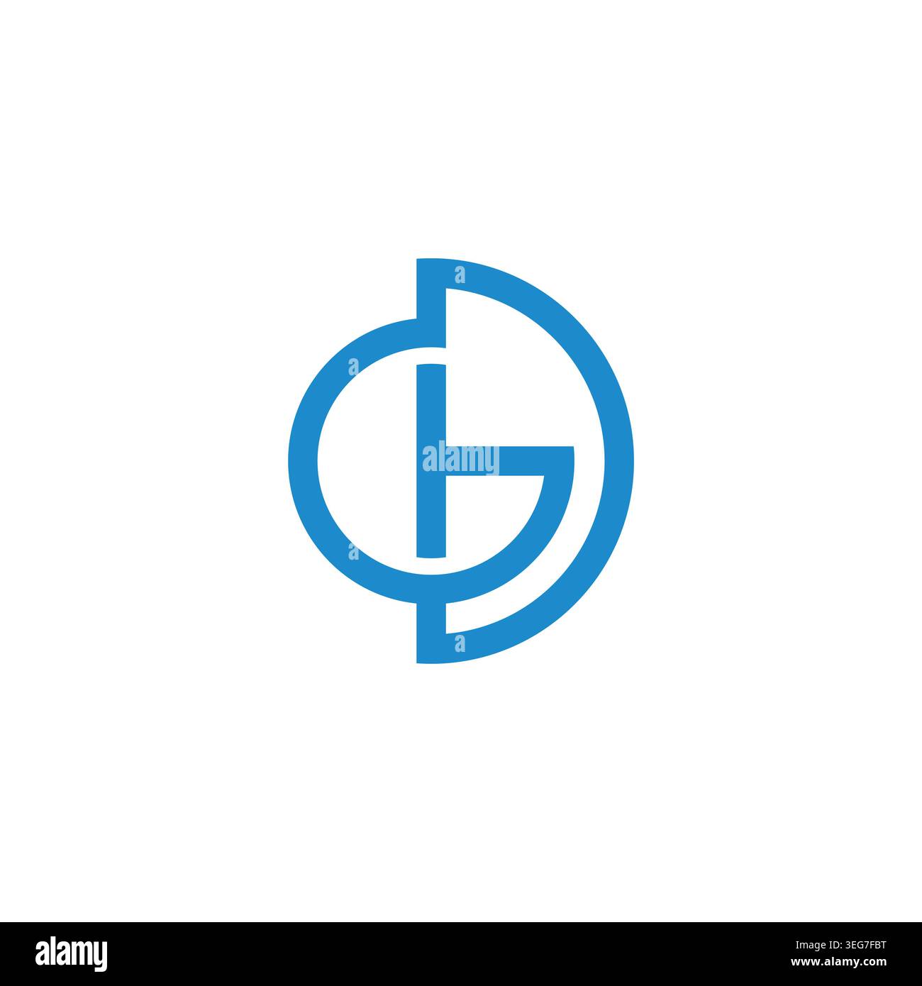 letter gtd simple geometric linked line logo vector Stock Vector
