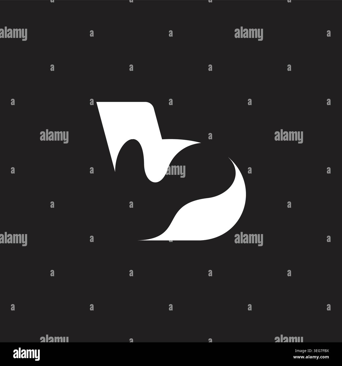 letter b simple motion fluid abstract logo vector Stock Vector