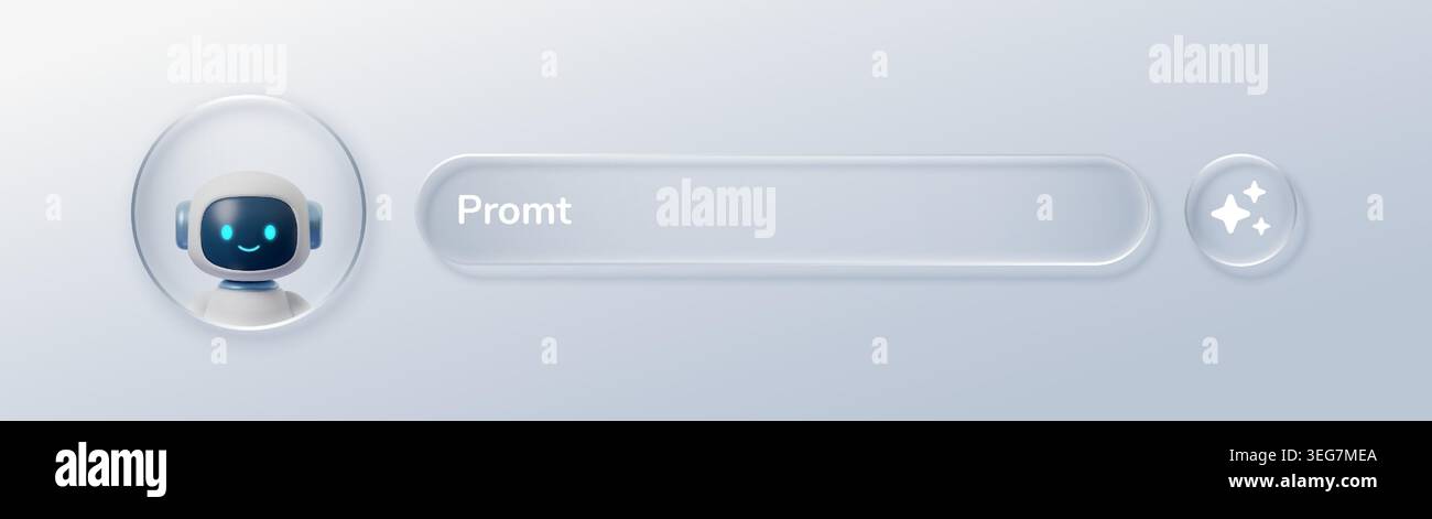 Ai button ui glass hi-res stock photography and images - Alamy