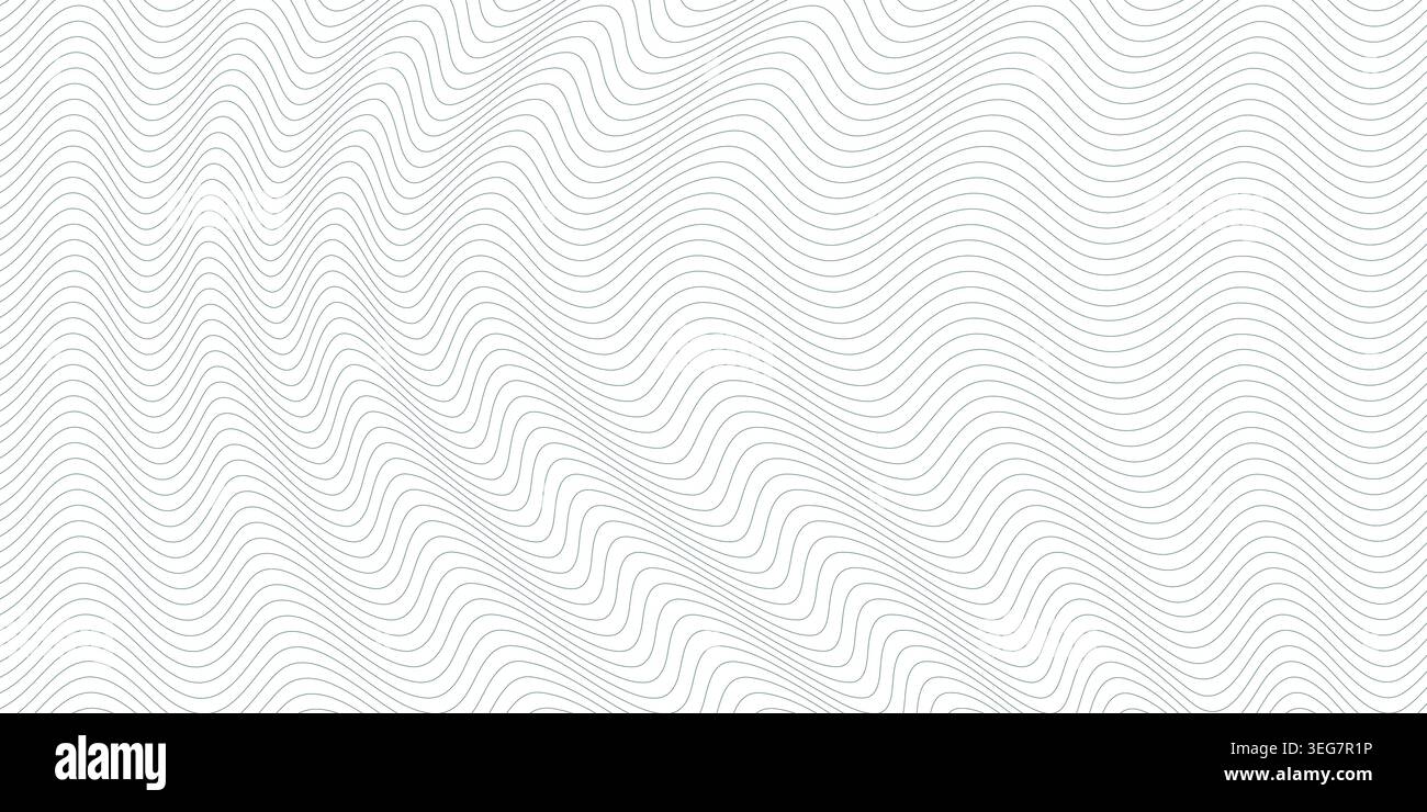 Abstract minimal background with thin wavy lines. Dynamic stripes pattern Stock Vector