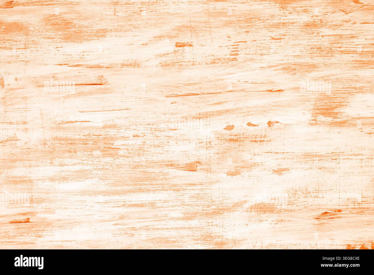 Orange distressed wooden background with rustic texture and weathered paint pattern Stock Photo