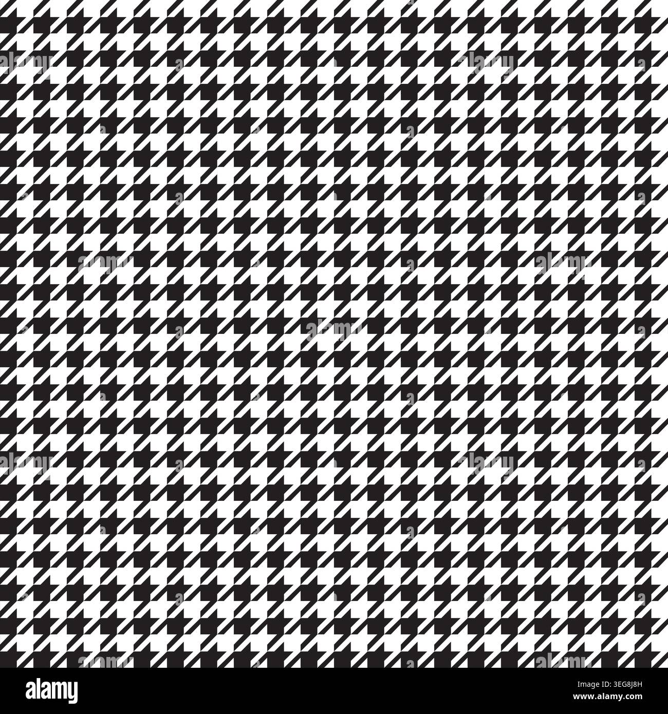 Modern Black and White Geometric Houndstooth Pattern Abstract Seamless Background - Vector Design Stock Vector
