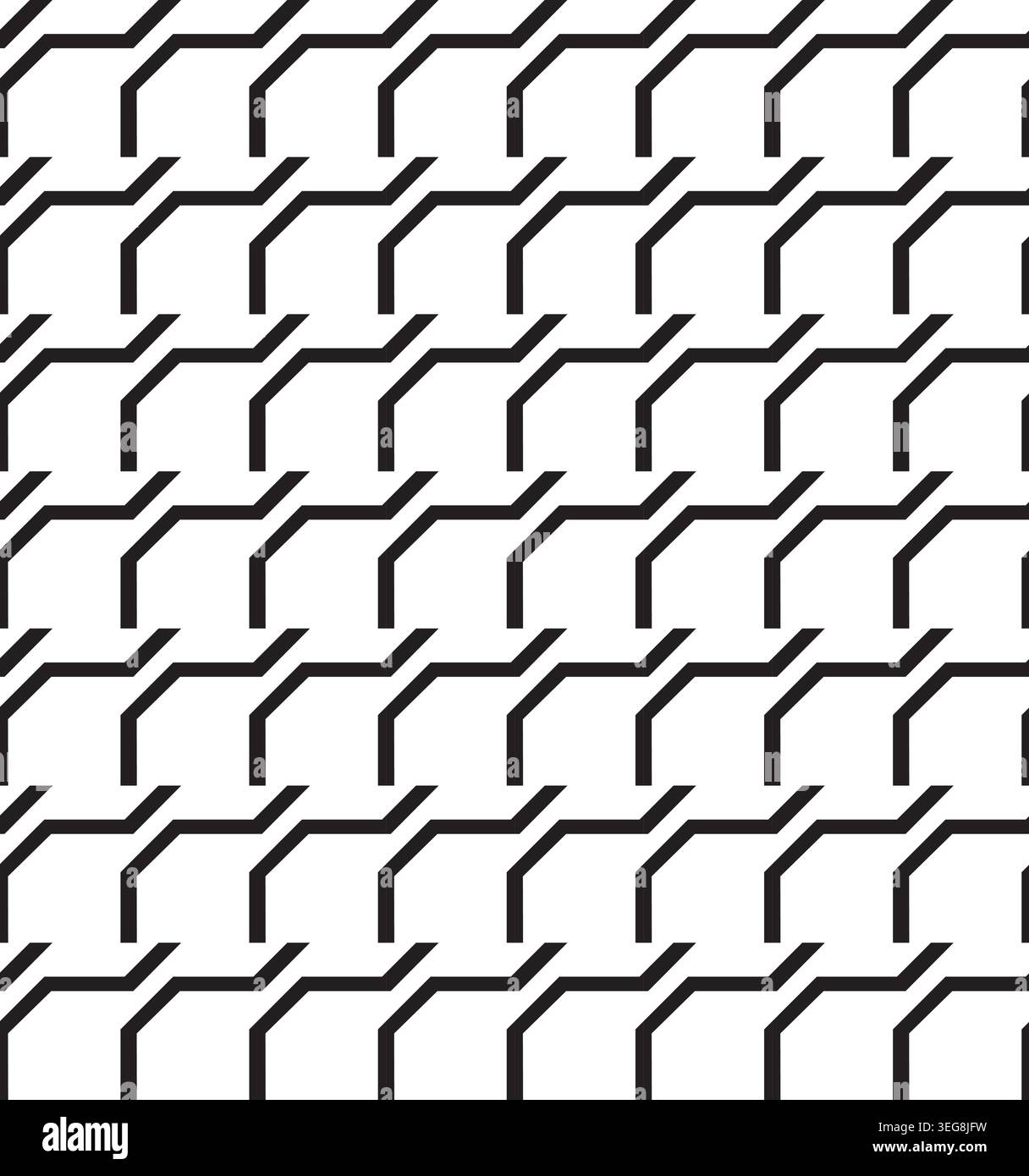 Modern Black and White Geometric Cubes Pattern Abstract Seamless Background - Vector Design Stock Vector