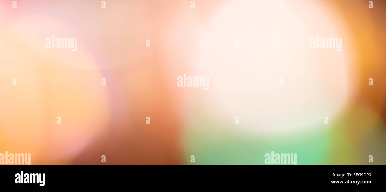 Soft pastel bokeh abstract background with pink peach and mint green light blur Stock Photo