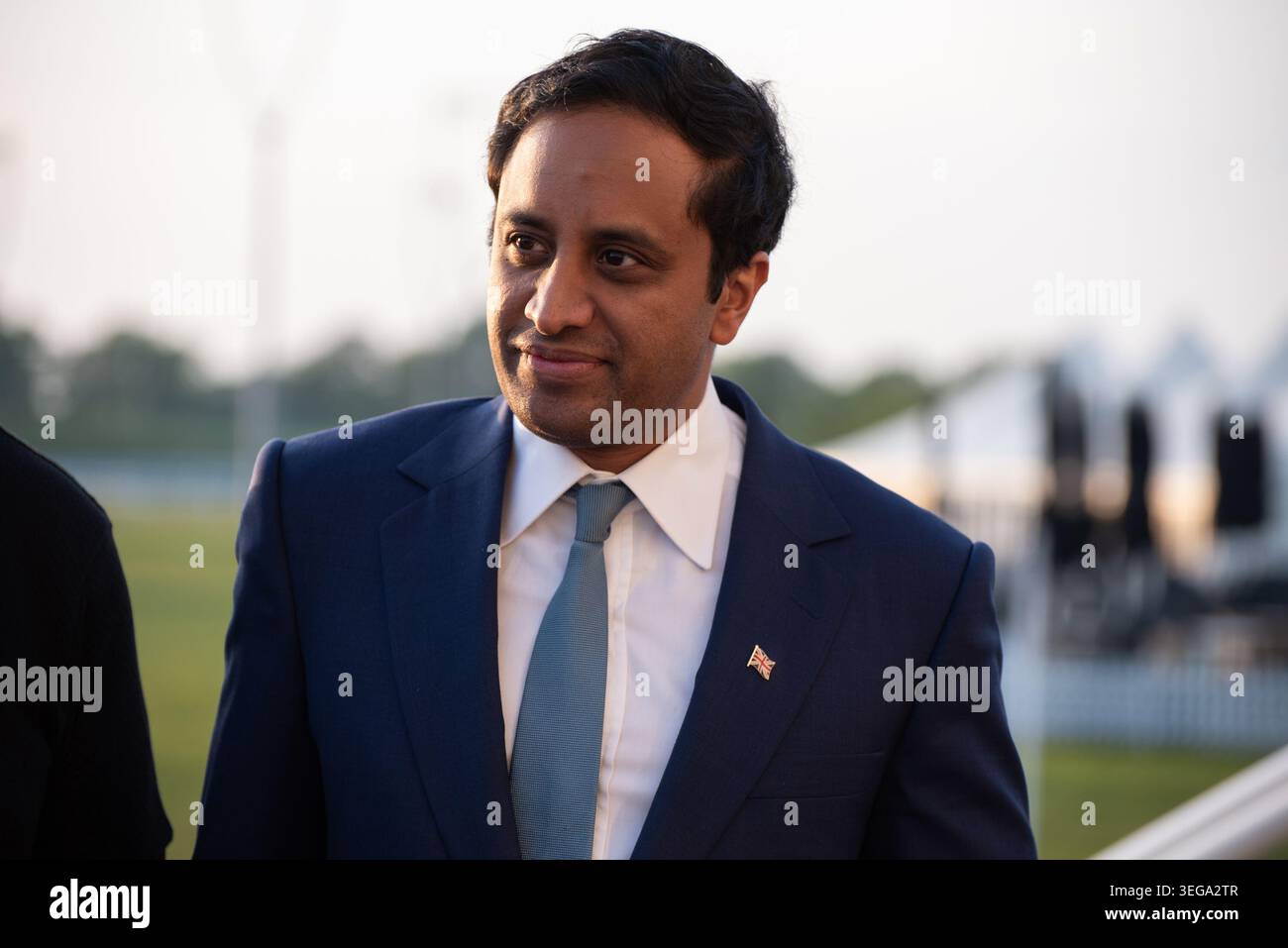 Reform UK Home Affairs spokesperson, Zia Yusuf, arrives for a speech at Chelmsford Race Track. Credit: Will Colebourne Stock Photo
