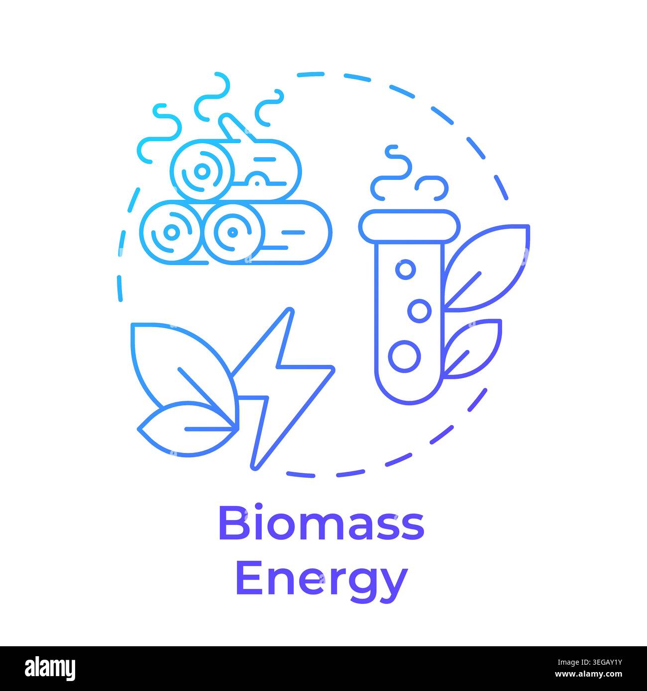 Biomass energy blue gradient concept icon Stock Vector
