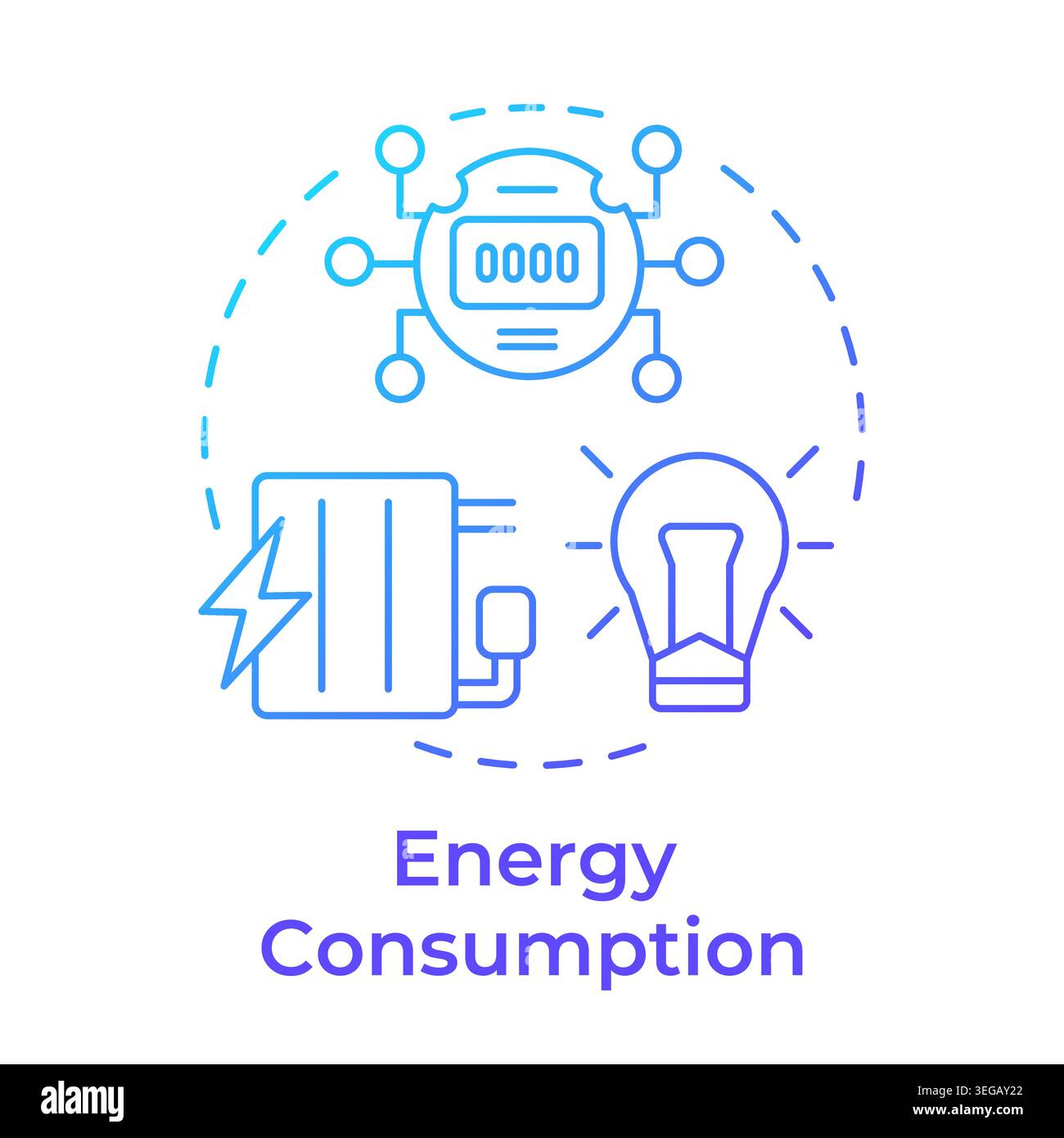 Energy consumption blue gradient concept icon Stock Vector