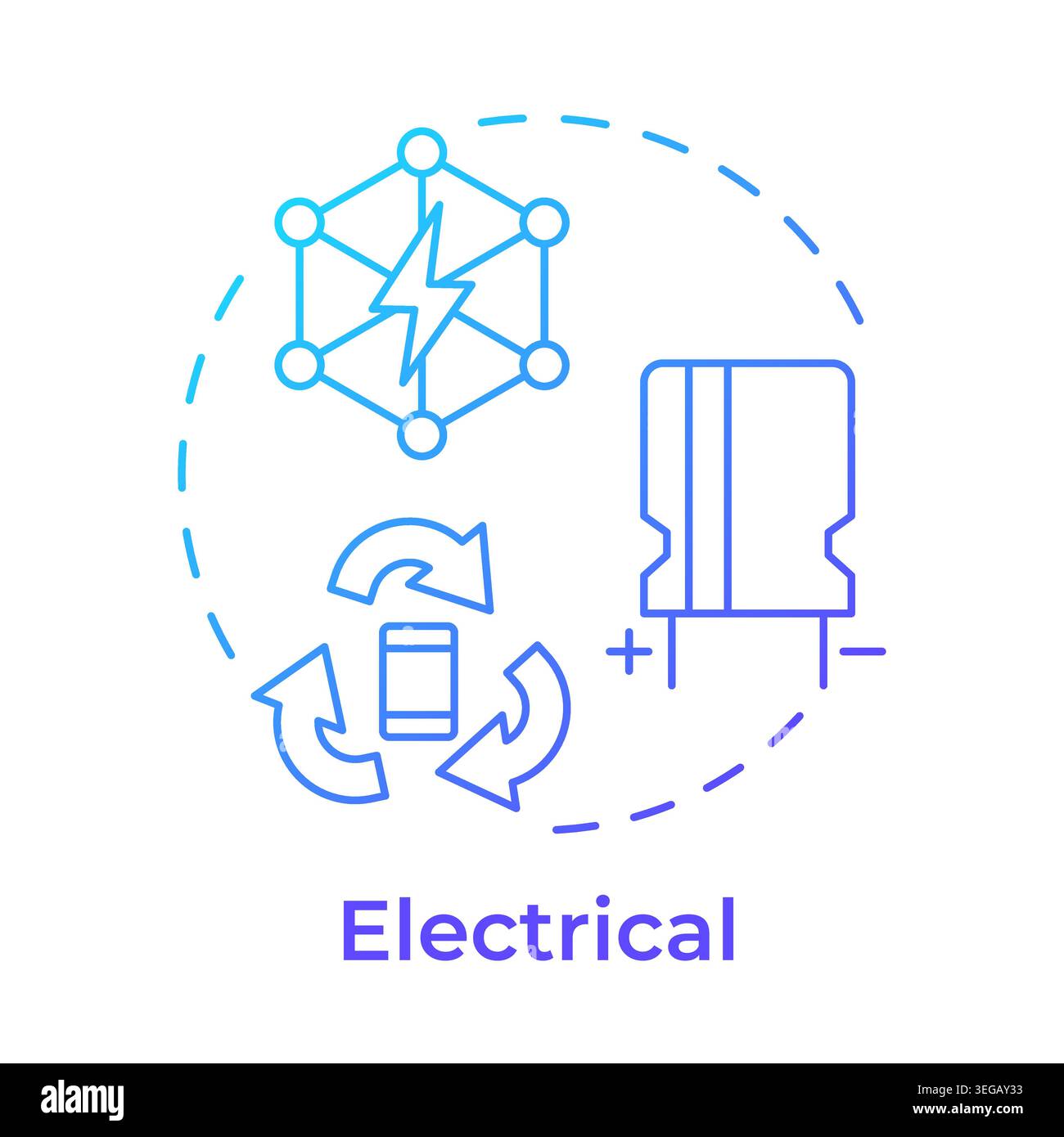 Electrical blue gradient concept icon Stock Vector