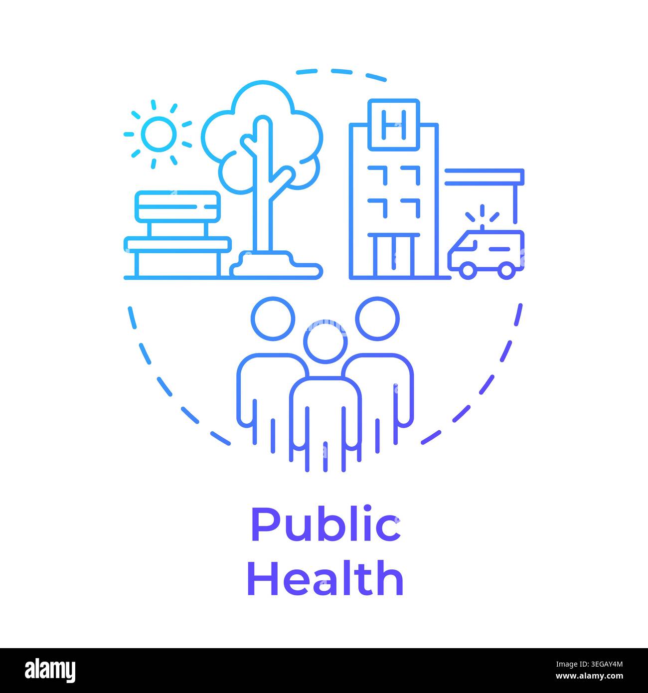 Public health blue gradient concept icon Stock Vector