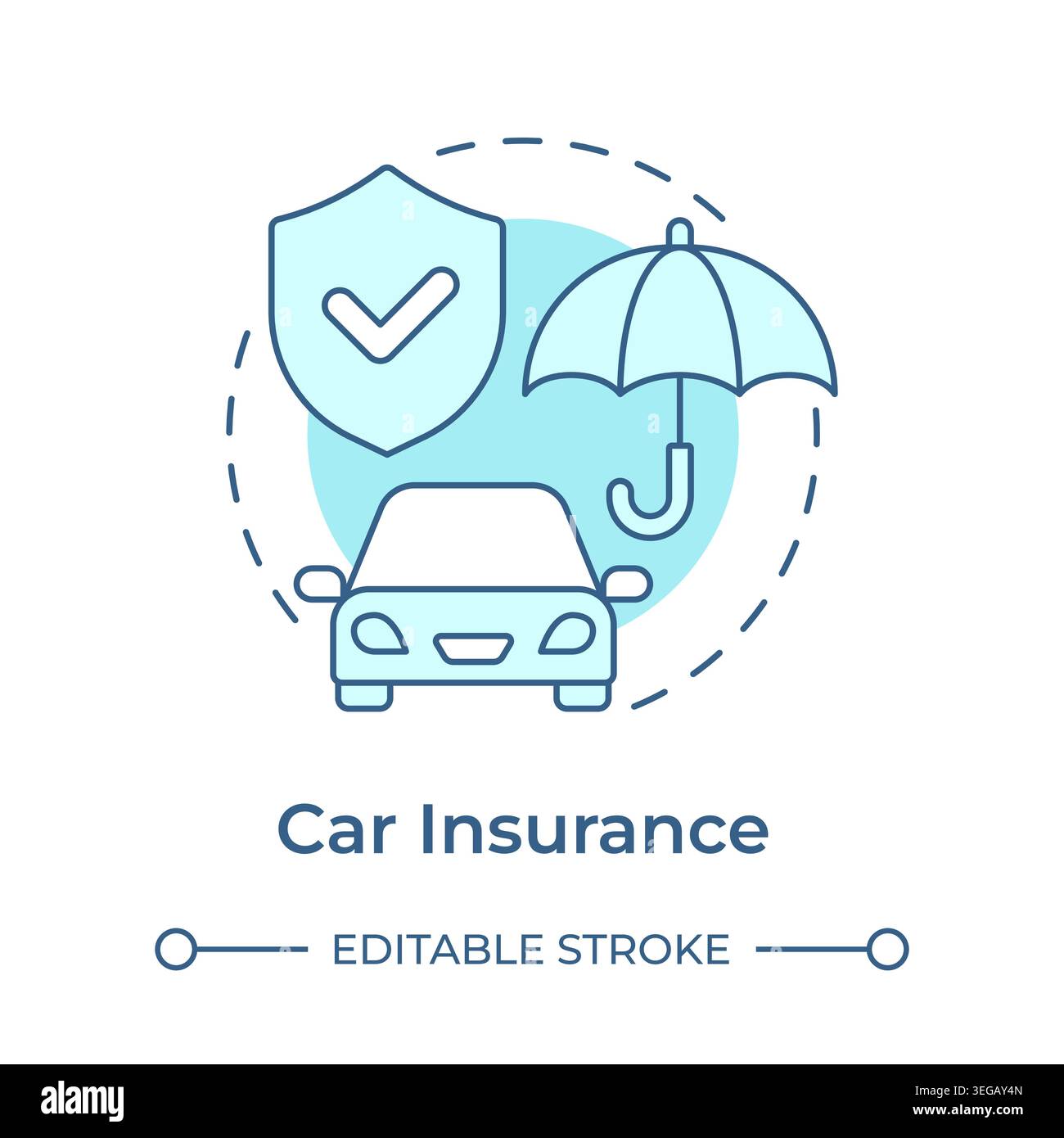 Car insurance soft blue concept icon Stock Vector