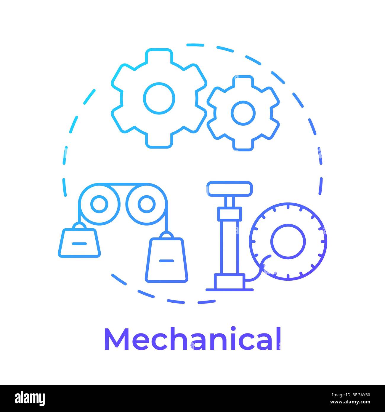 Mechanical blue gradient concept icon Stock Vector