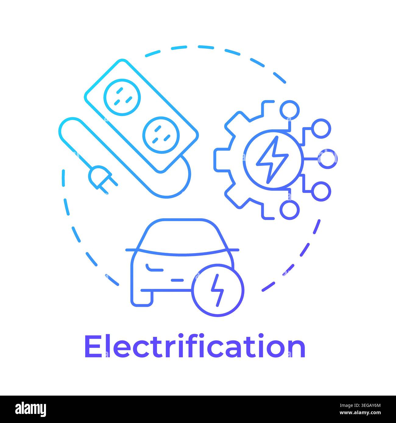 Electrification blue gradient concept icon Stock Vector