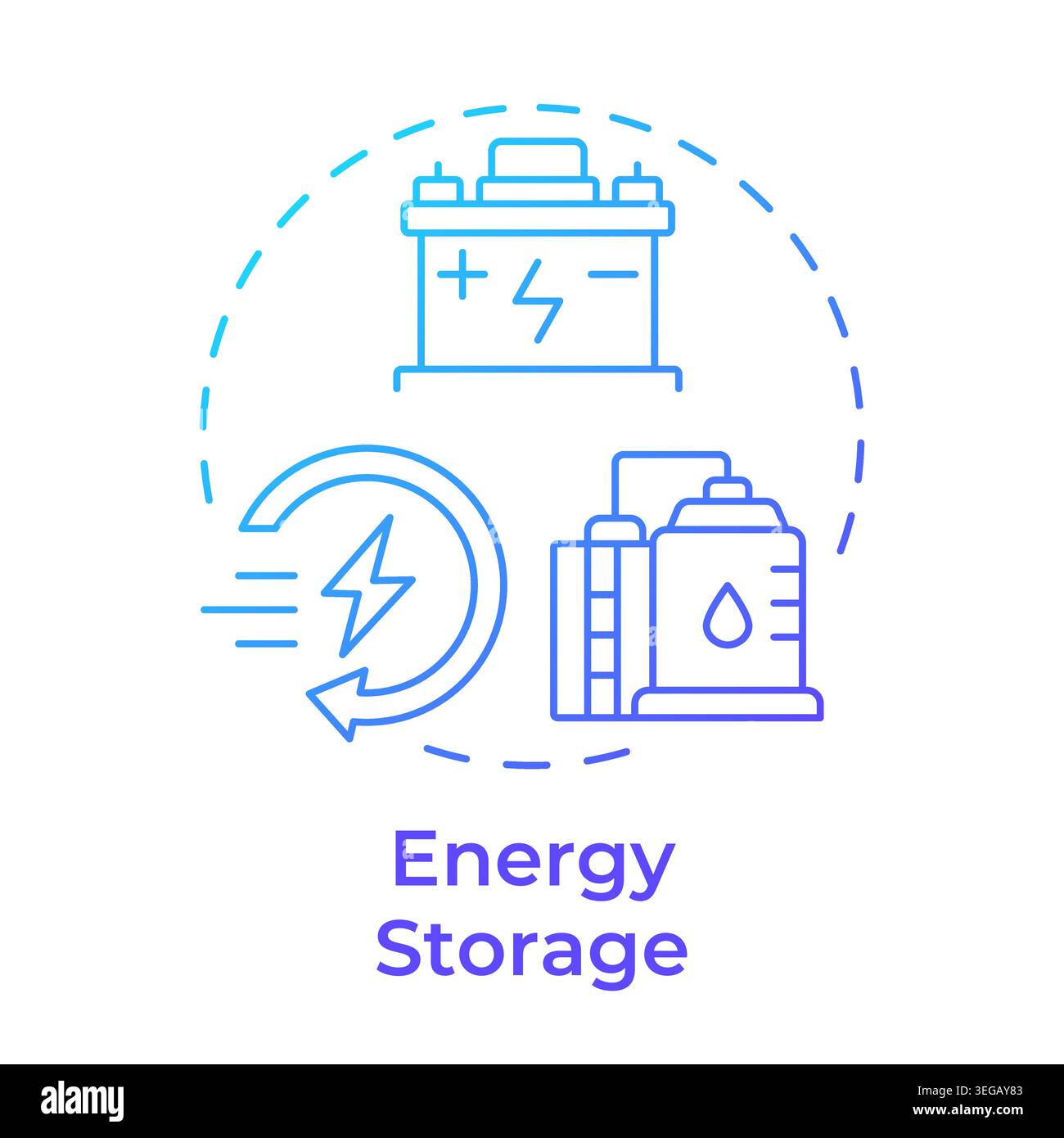 Energy storage blue gradient concept icon Stock Vector