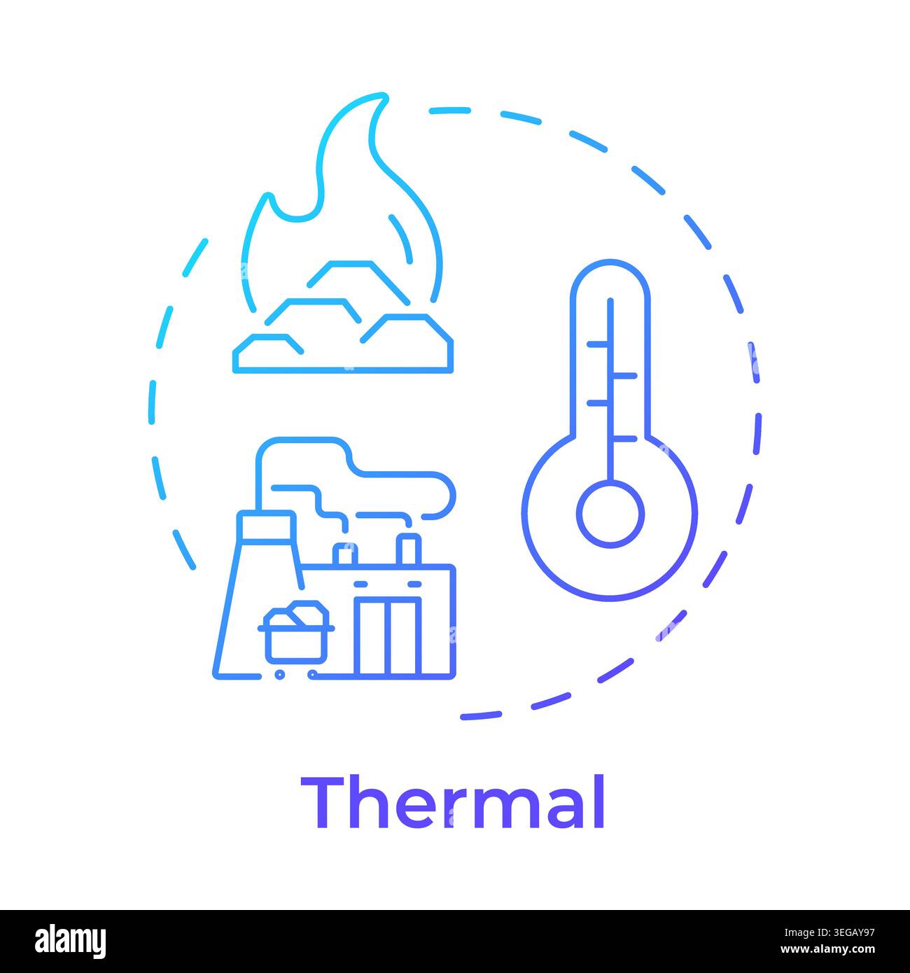 Thermal blue gradient concept icon Stock Vector