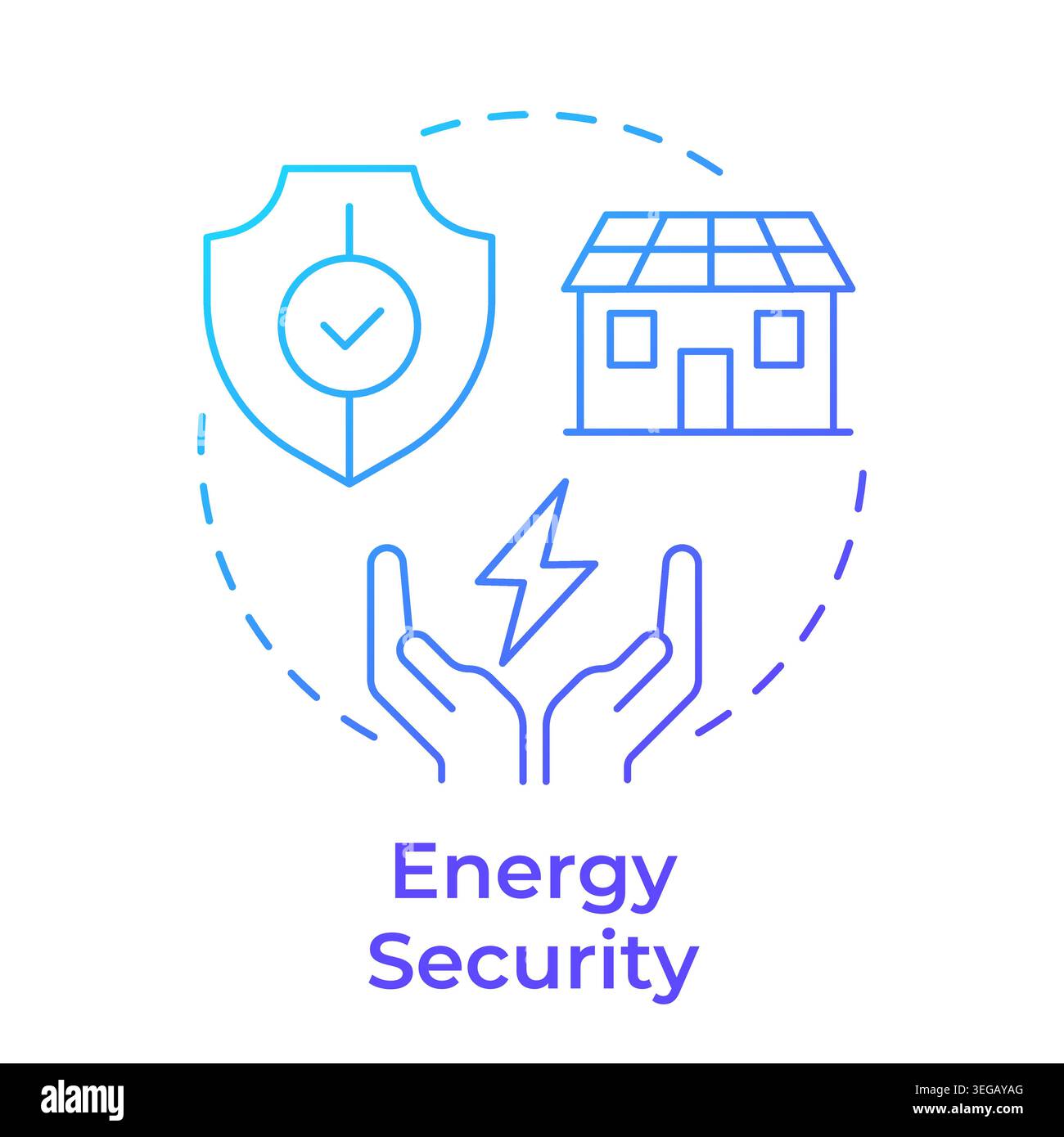 Energy security blue gradient concept icon Stock Vector