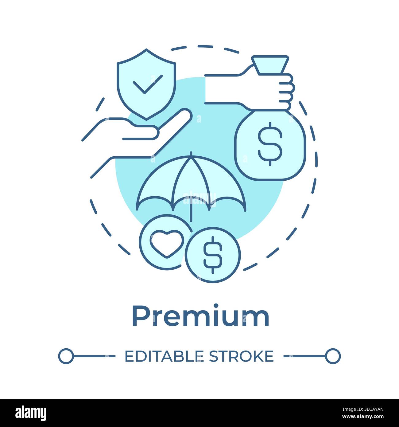Premium soft blue concept icon Stock Vector