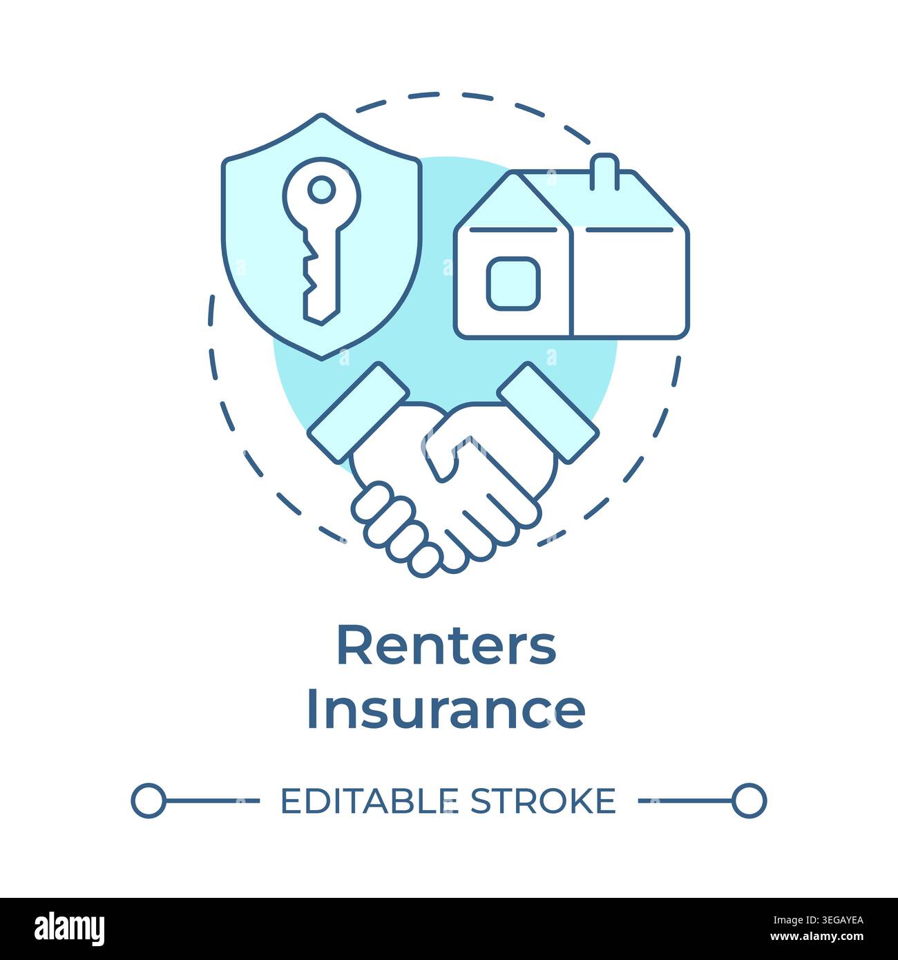Renters insurance soft blue concept icon Stock Vector