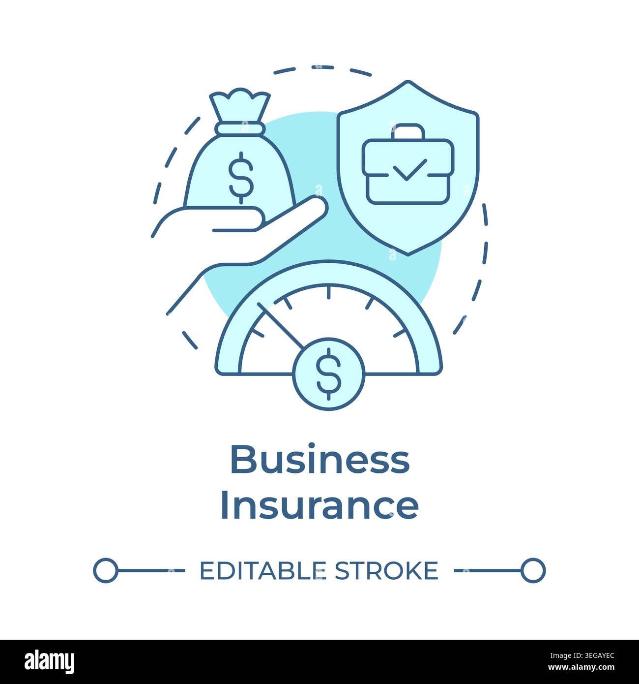 Business insurance soft blue concept icon Stock Vector