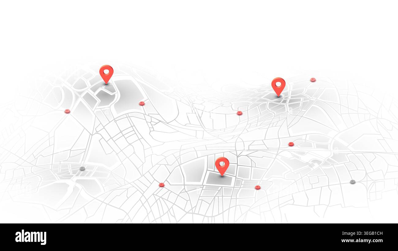 Locator position point. GPS tracking system to navigate around the city ...