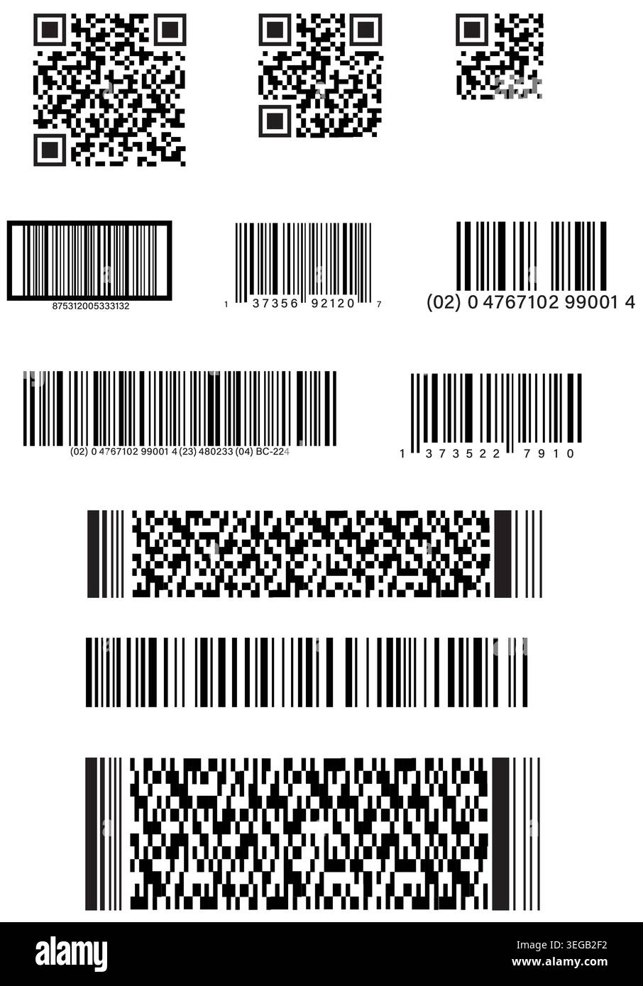 Assorted Fake Bar Codes Collection I Stock Vector