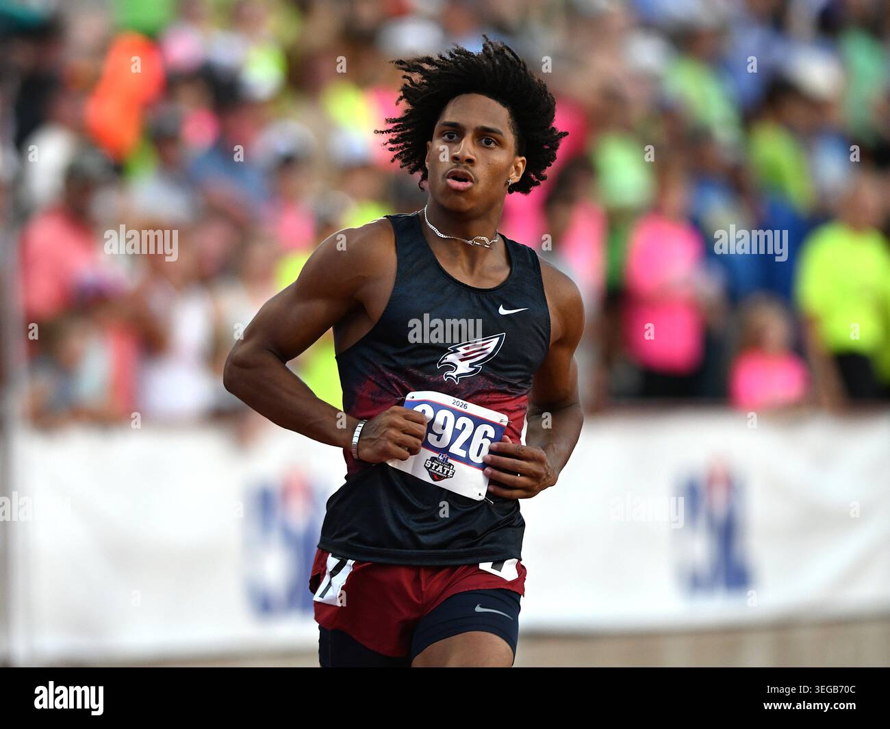 Blake Hamilton of Katy Tompkins wins the 6A 200m in a wind-aided 19.86 ...