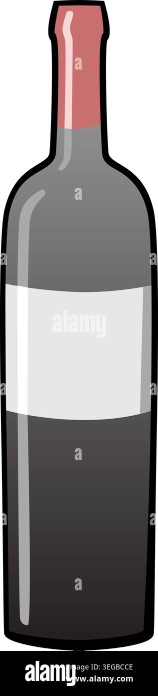 Wine Bottle - pastel Stock Vector