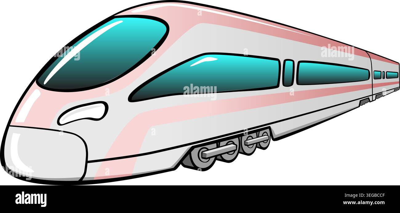 Speed Train - pastel Stock Vector