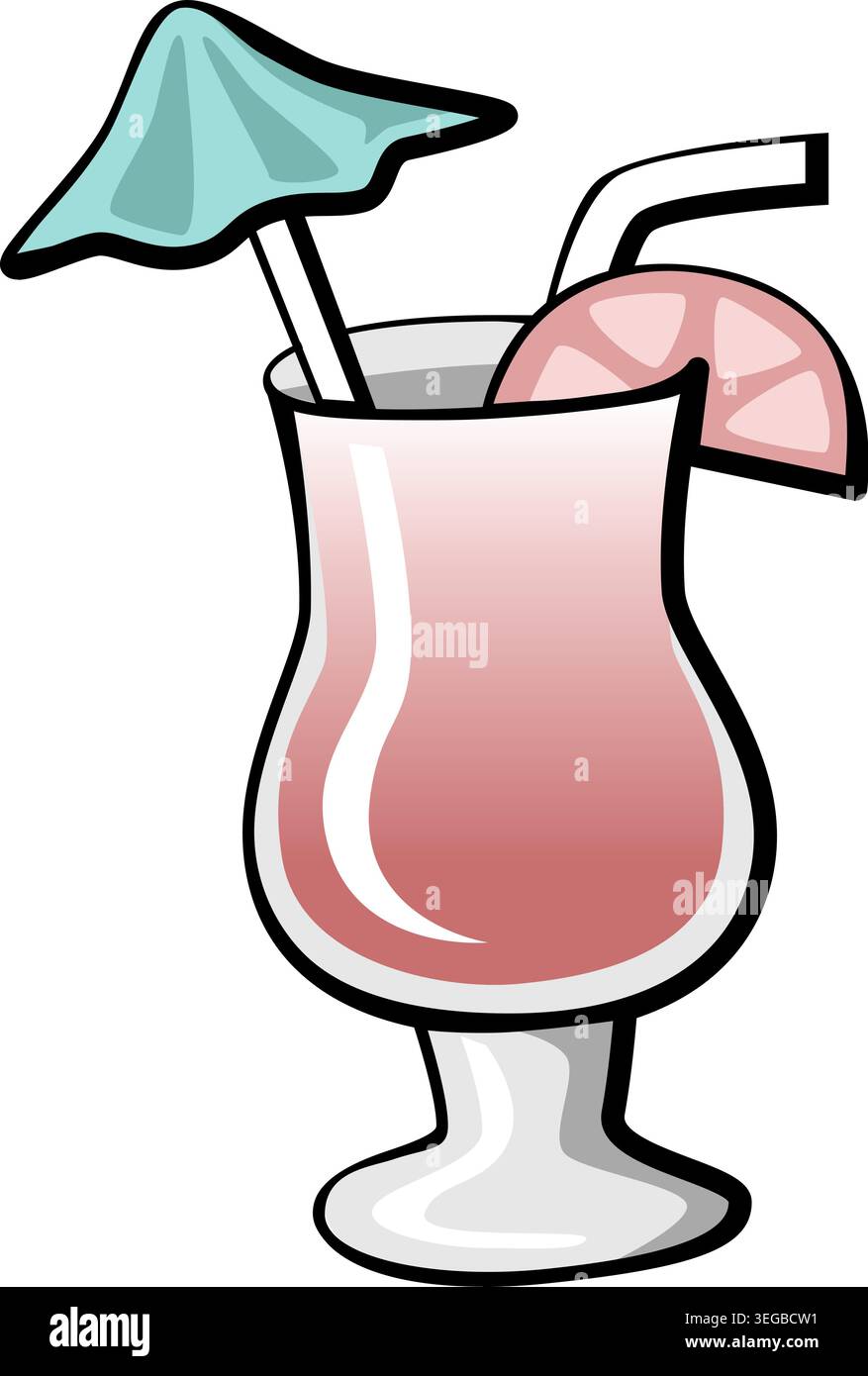 Beach Drink - pastel Stock Vector