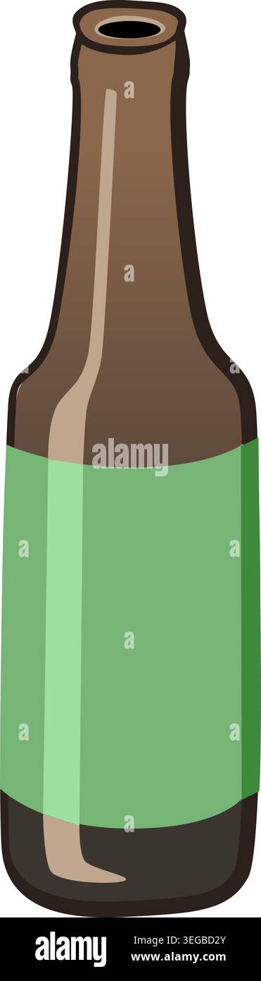 Glass Beer Bottle - full color Stock Vector