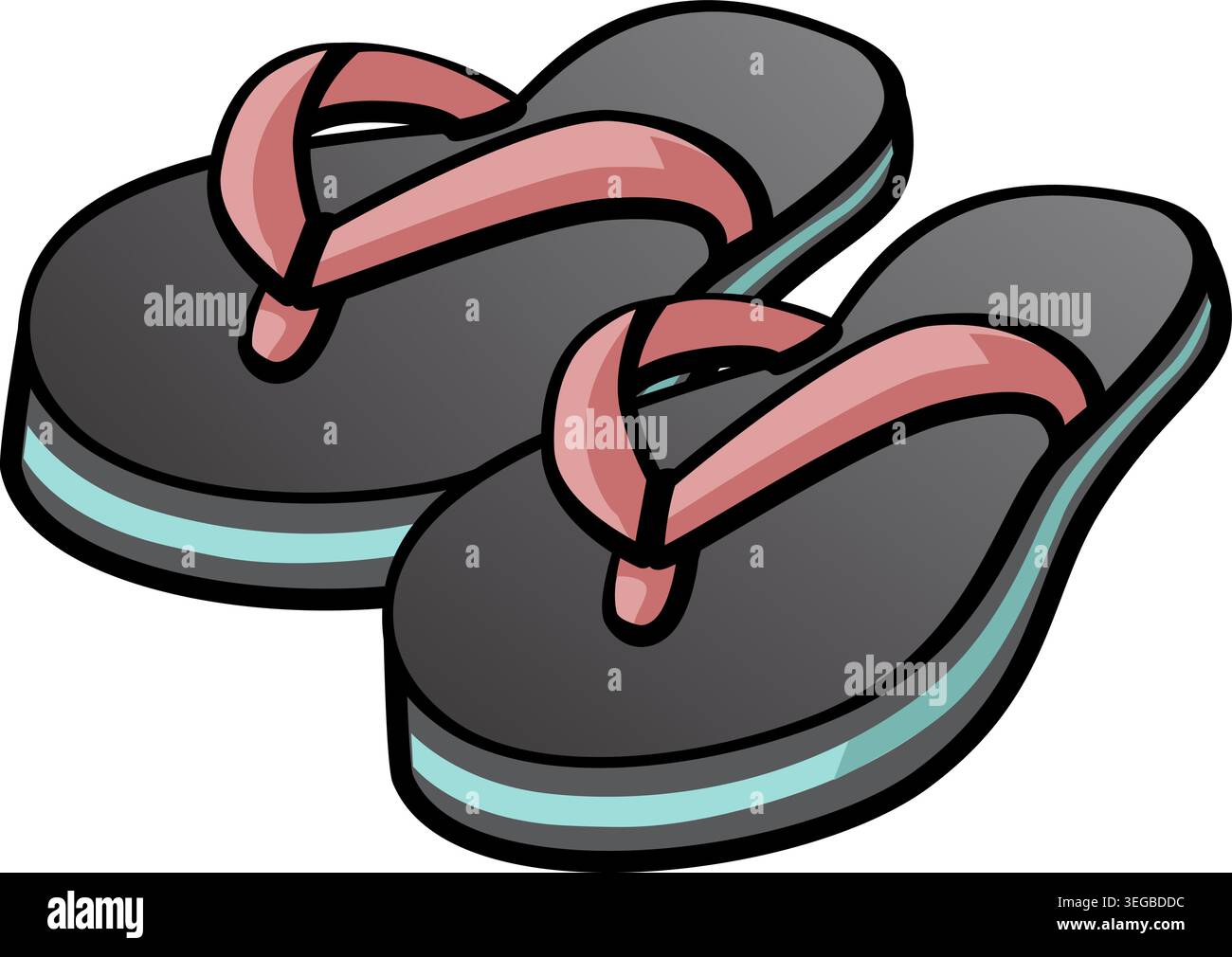 Flip Flops - pastel Stock Vector