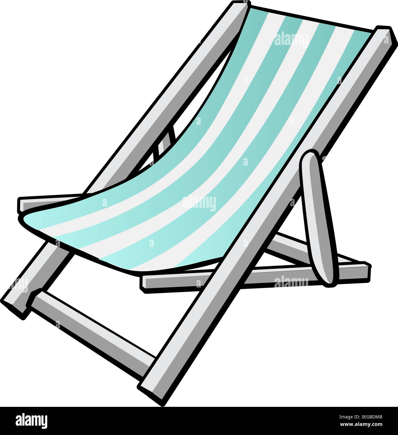 Beach Chair Wood - pastel Stock Vector