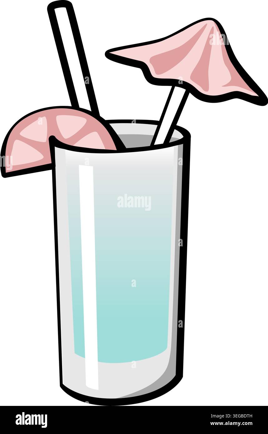 Beach Drink 2 - pastel Stock Vector