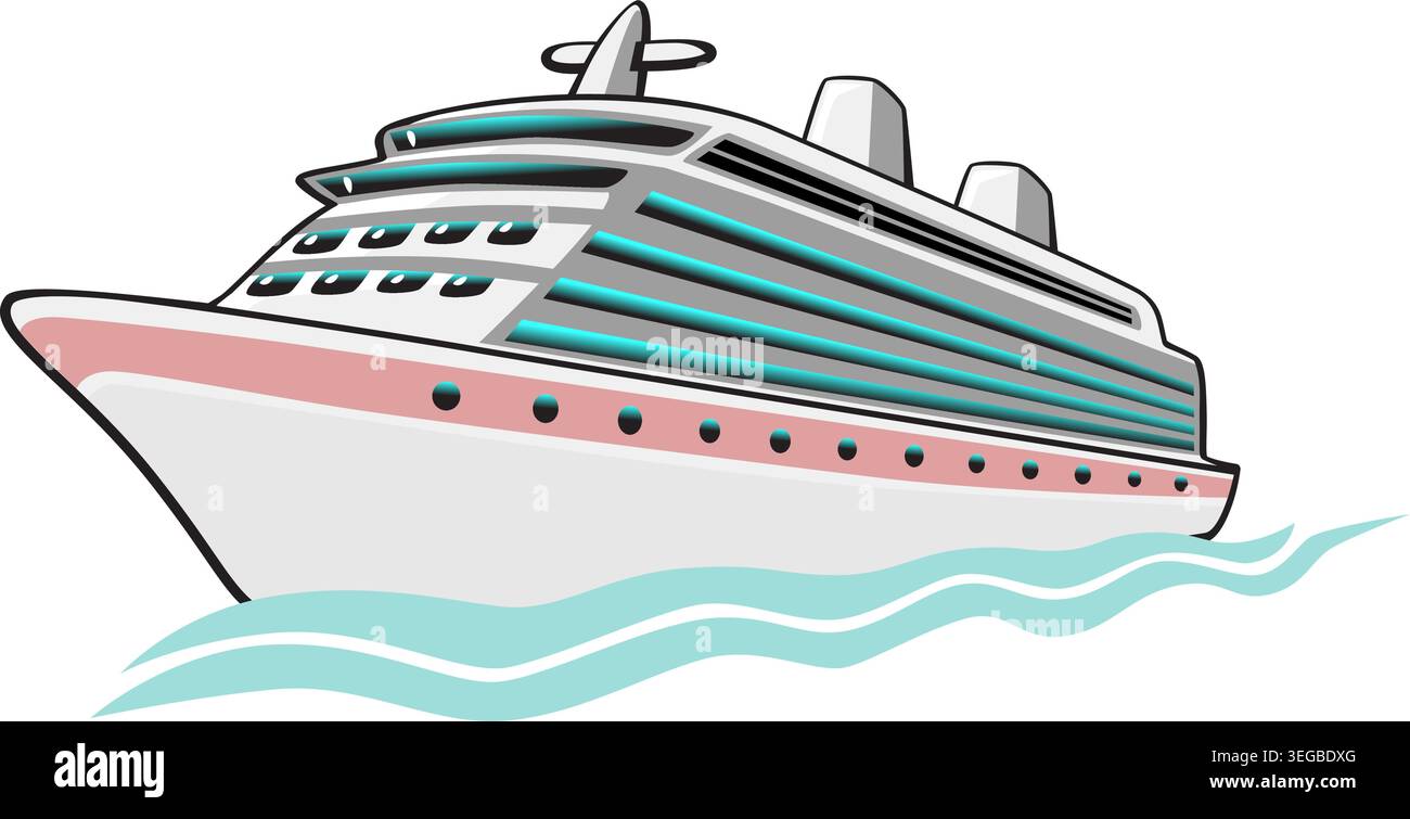 Cruise Ship - pastel Stock Vector
