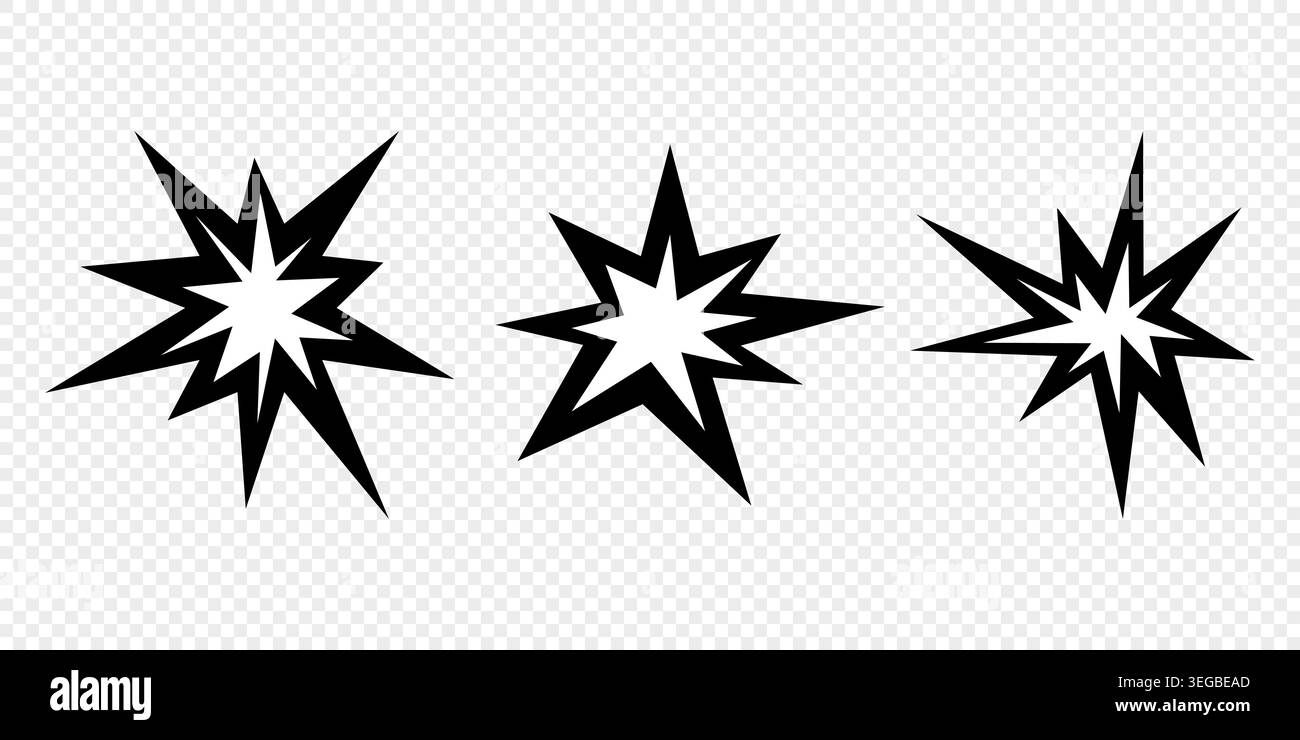 Vector comic explosions. Comic black and white burst Stock Vector
