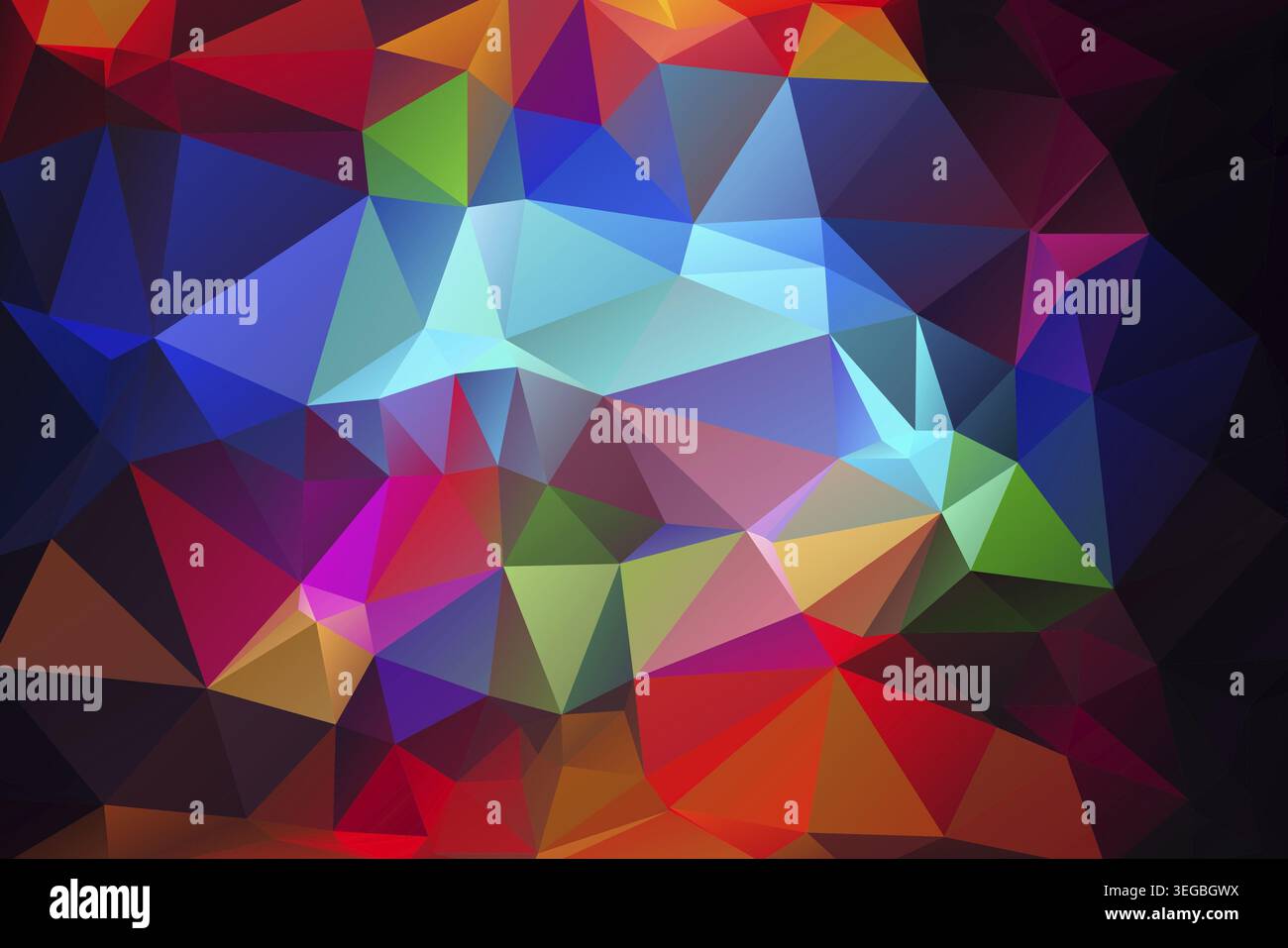 Blue red abstract low poly geometric background Stock Photo