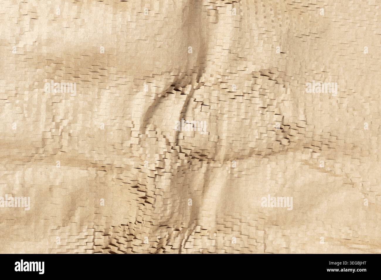 Shredded cardboard packaging abstract background texture. Full frame Stock Photo