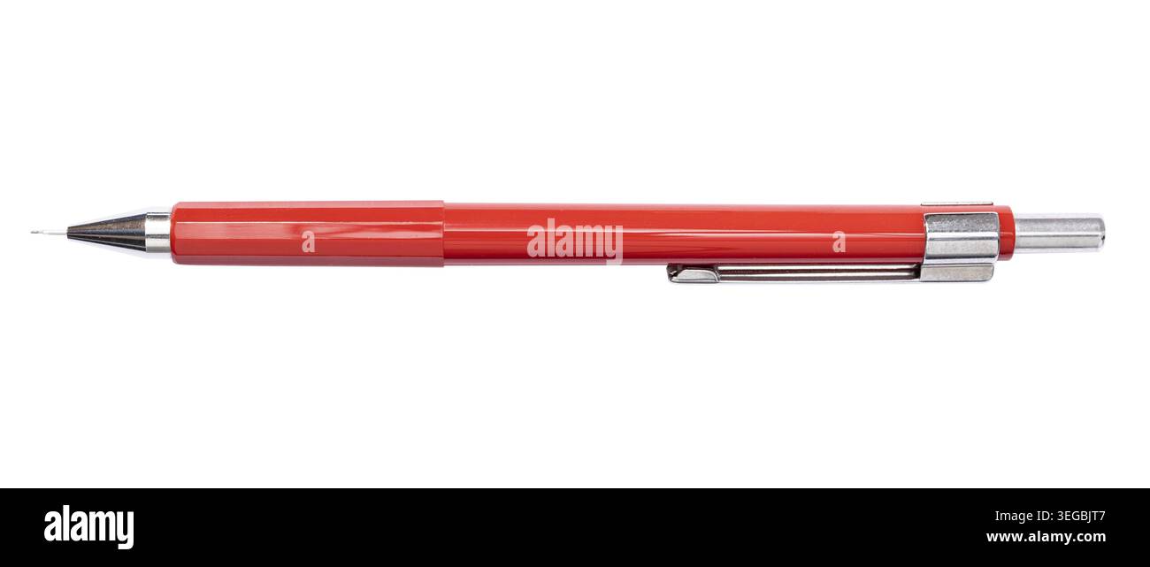 Red Drafting Mechanical pencil isolated on white background Stock Photo