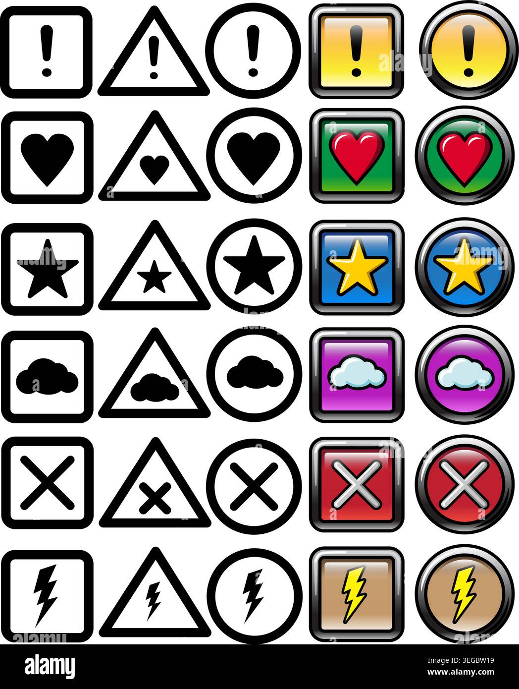 Shapes Icon Collection Sheet I Stock Vector