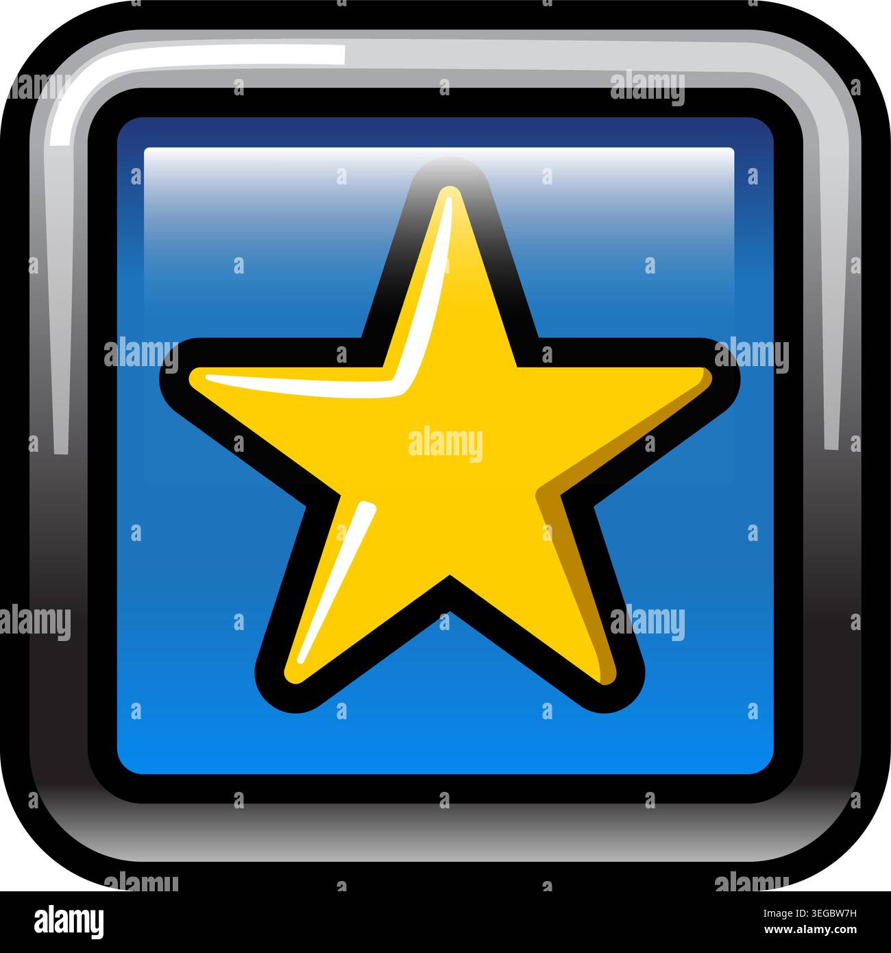 Star Framed in Circle Button - Shaded Stock Vector