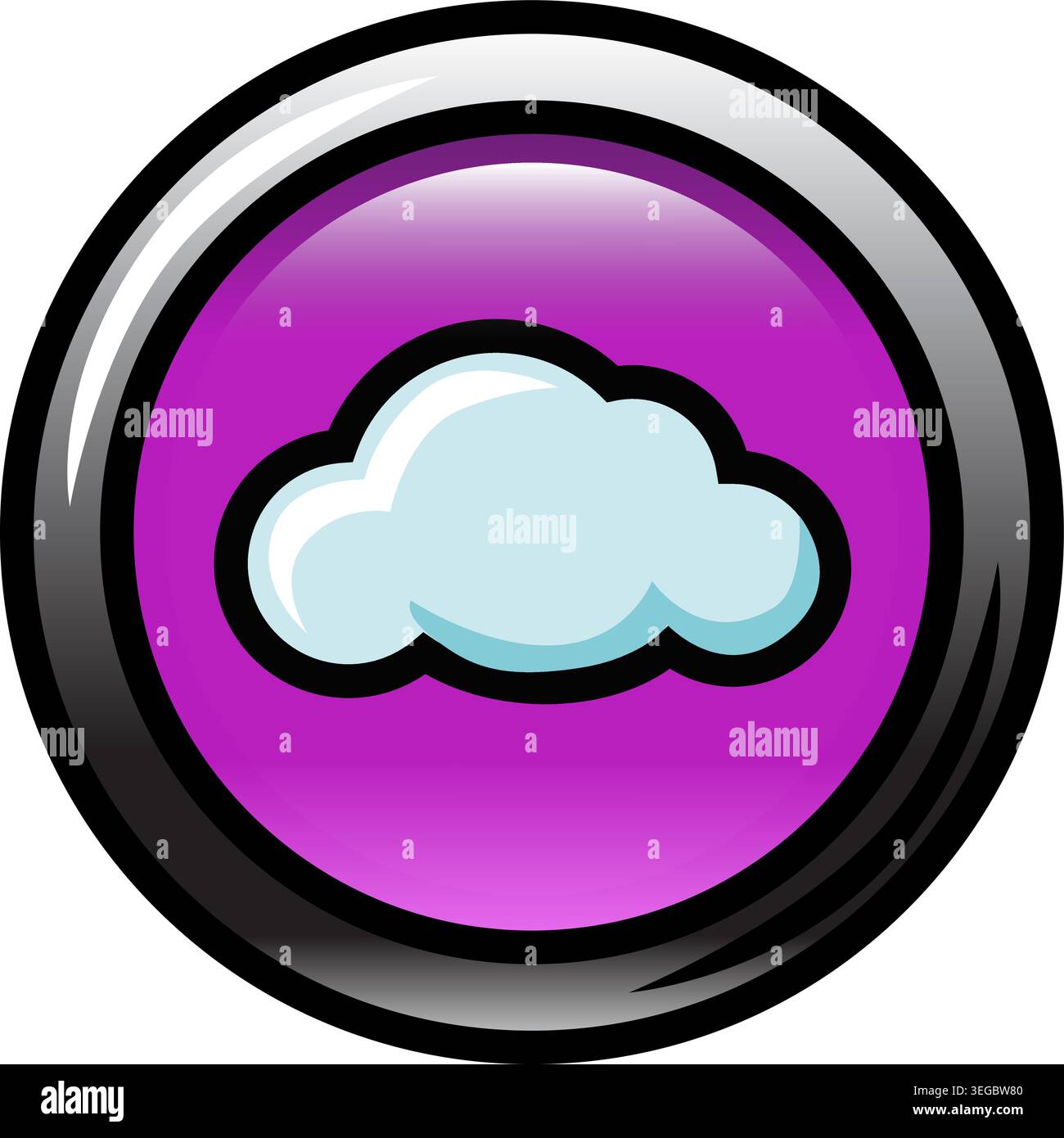 Heart Framed in Circle Button - Shaded Stock Vector