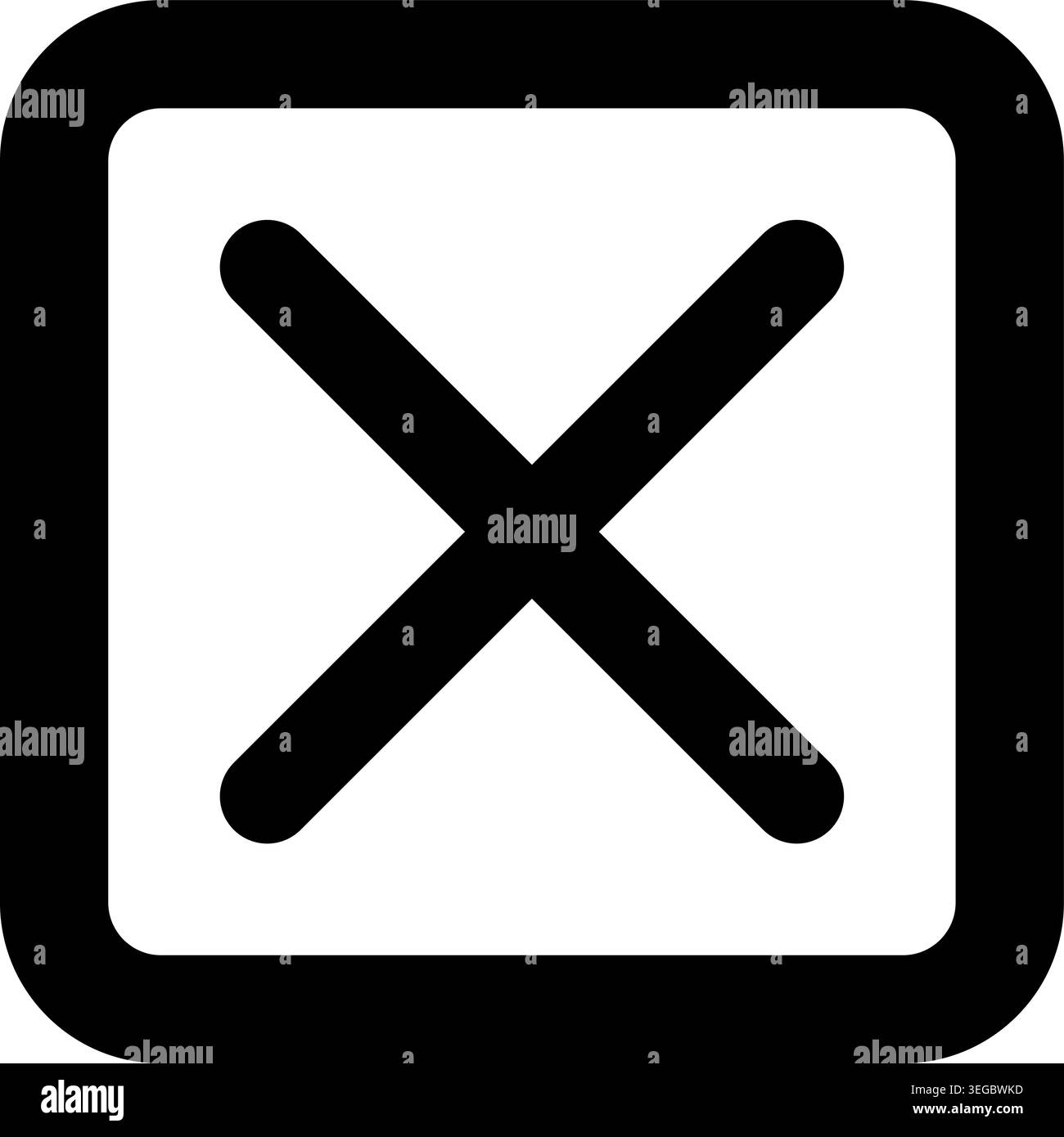 X Framed in Square - Solid Shape Stock Vector