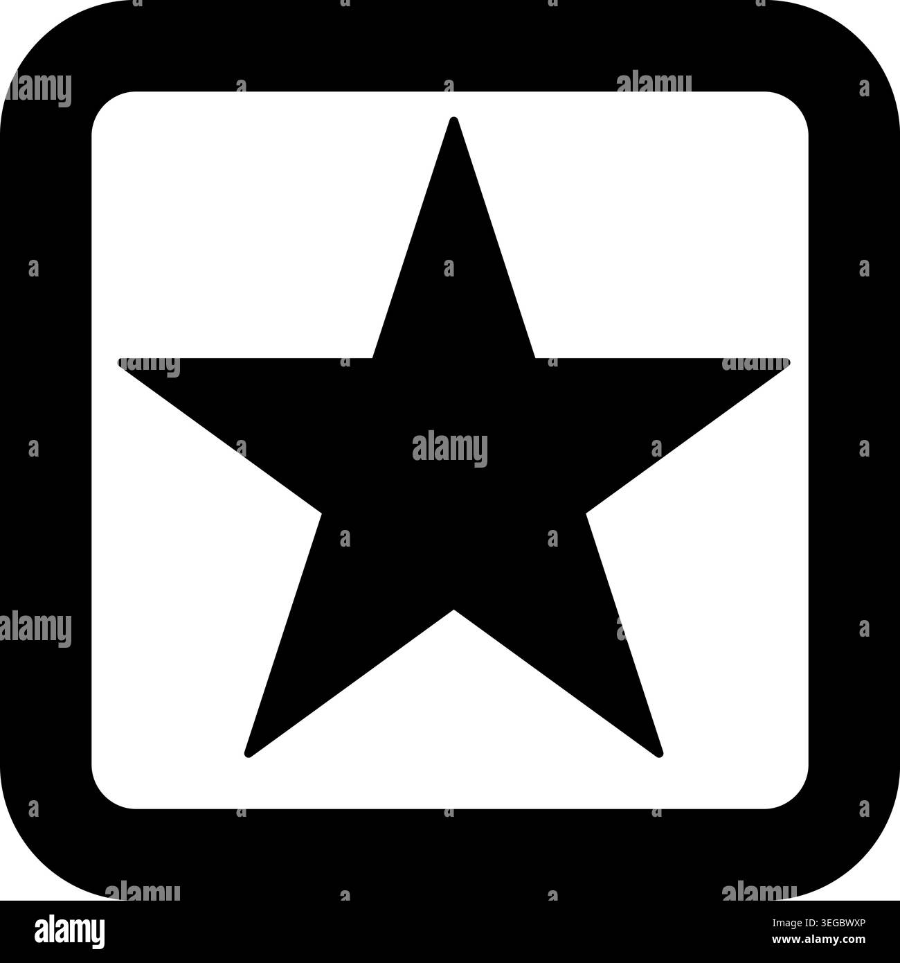 Star Framed in Square - Solid Shape Stock Vector