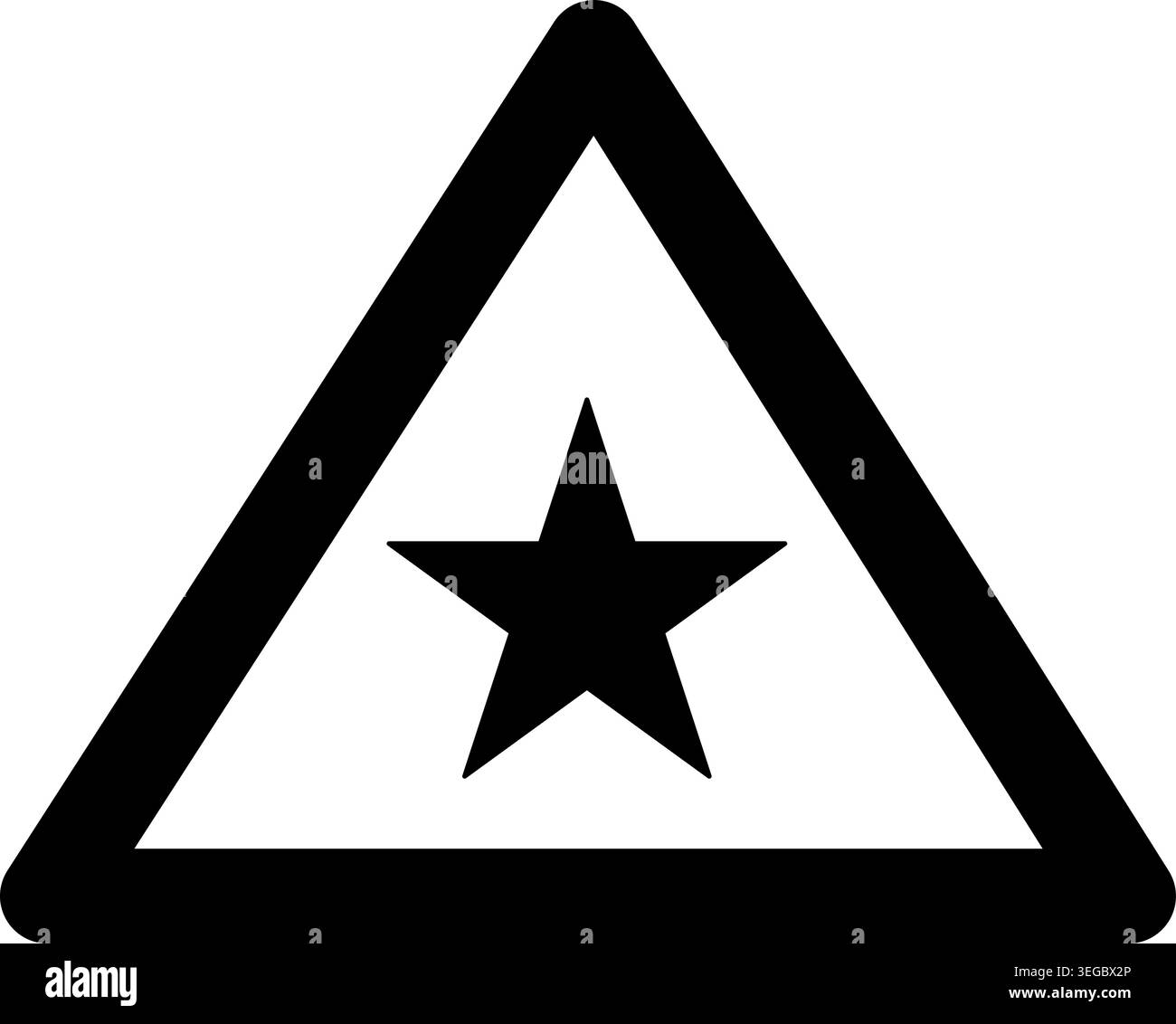 Star Framed in Triangle - Solid Shape Stock Vector