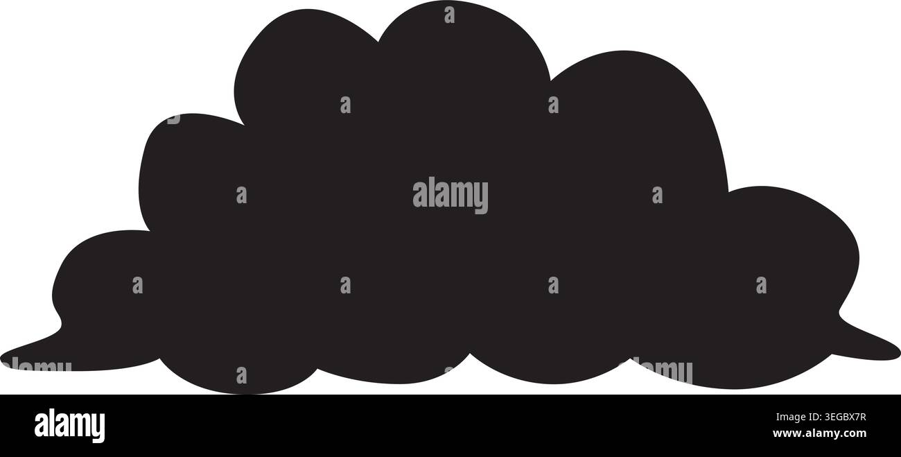 Cloud Large B - Solid Shape Stock Vector