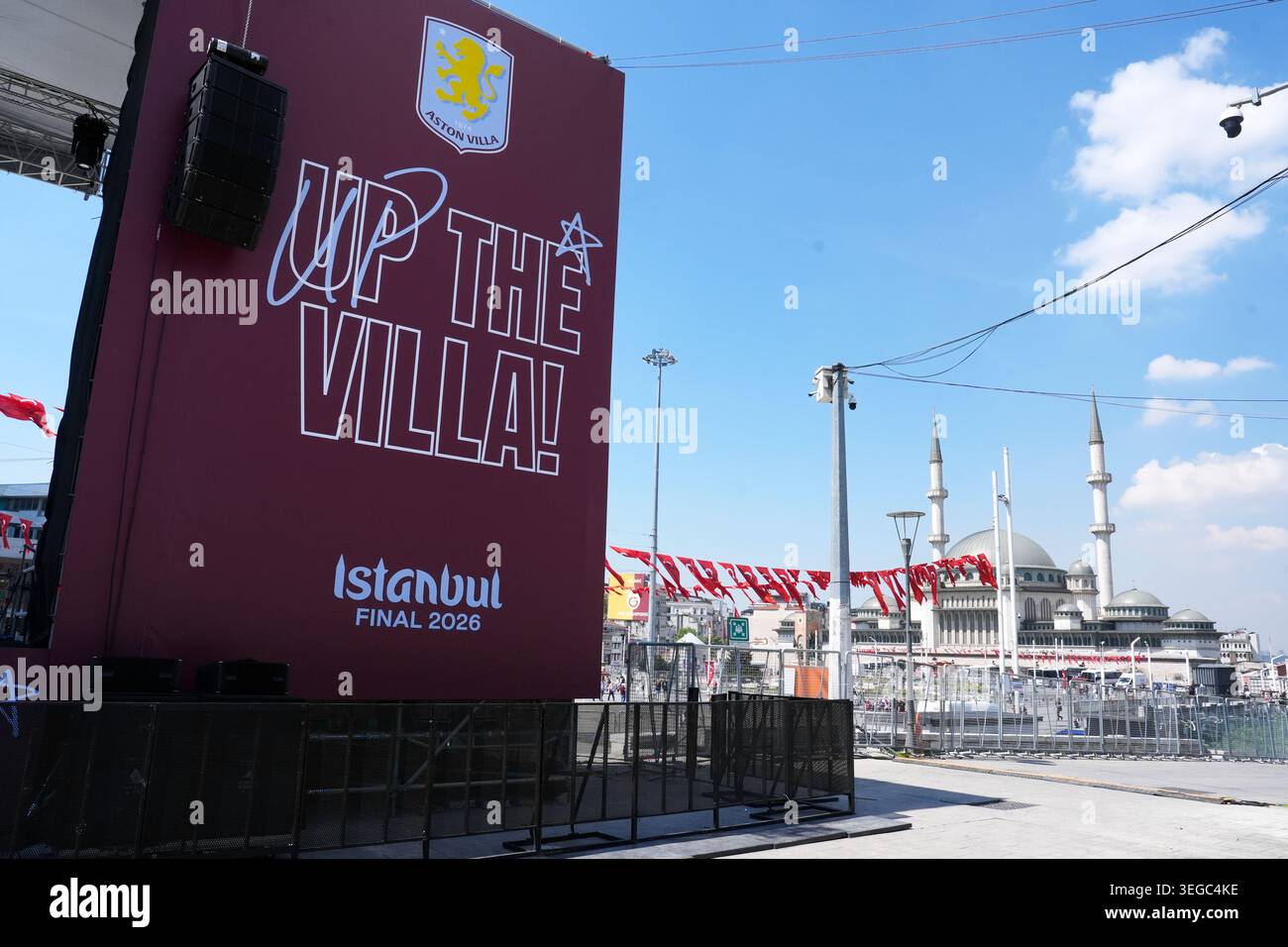 A general view of the Villa fan zone in Taksim Square, Istanbul ahead ...