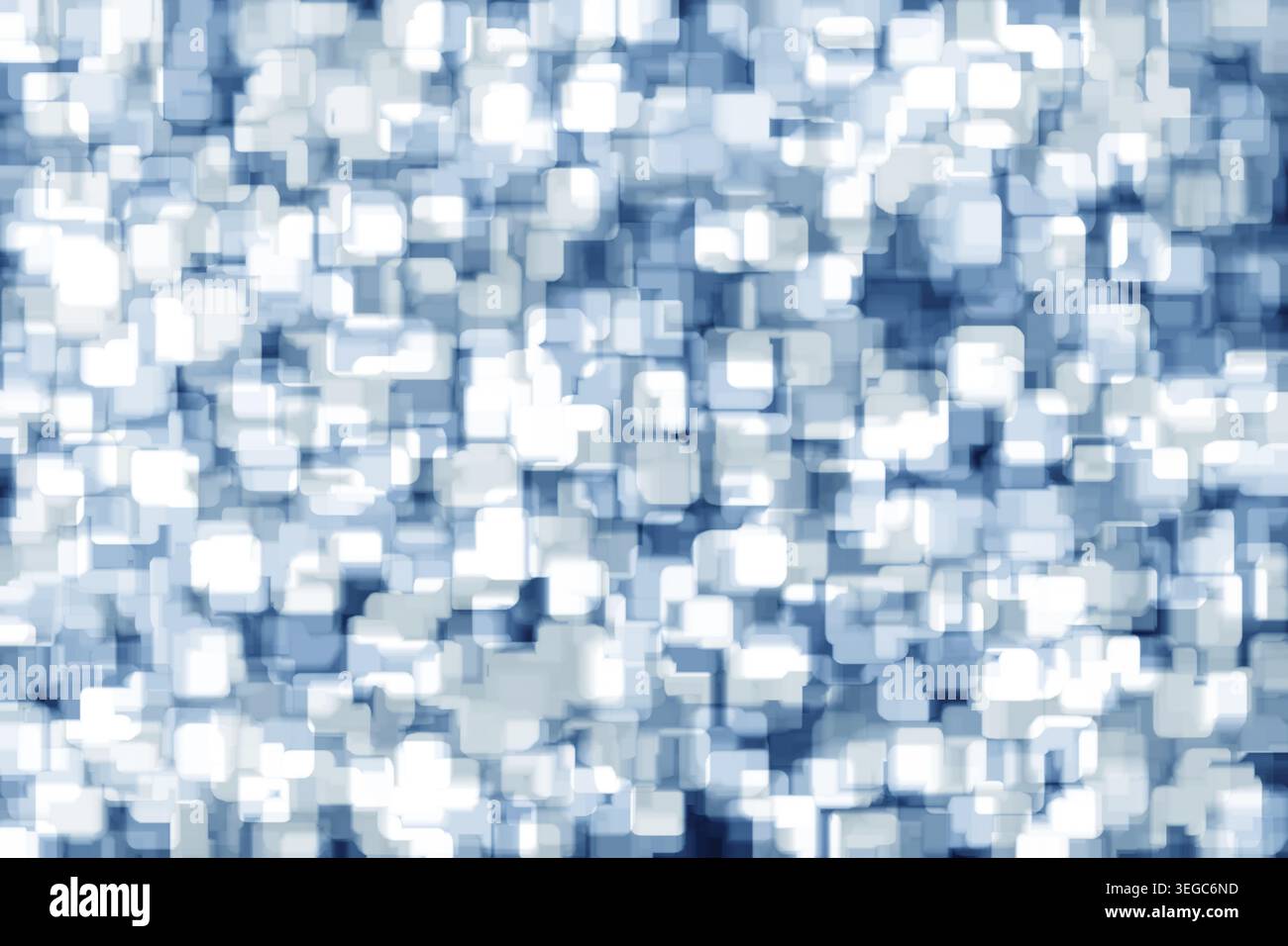 Abstract blue background design with rounded square shape in random geometric pattern Stock Photo