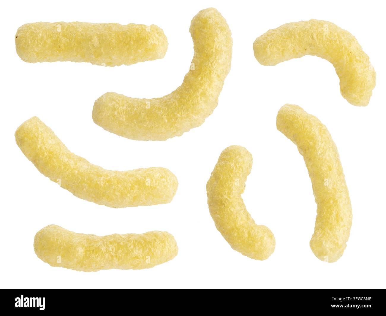 Corn sticks set isolated on white background Stock Photo