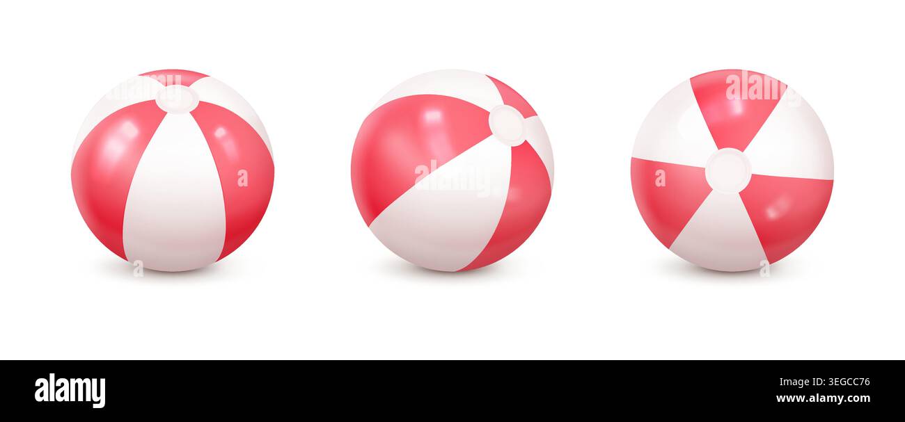 Realistic Beach Ball Set Stock Vector