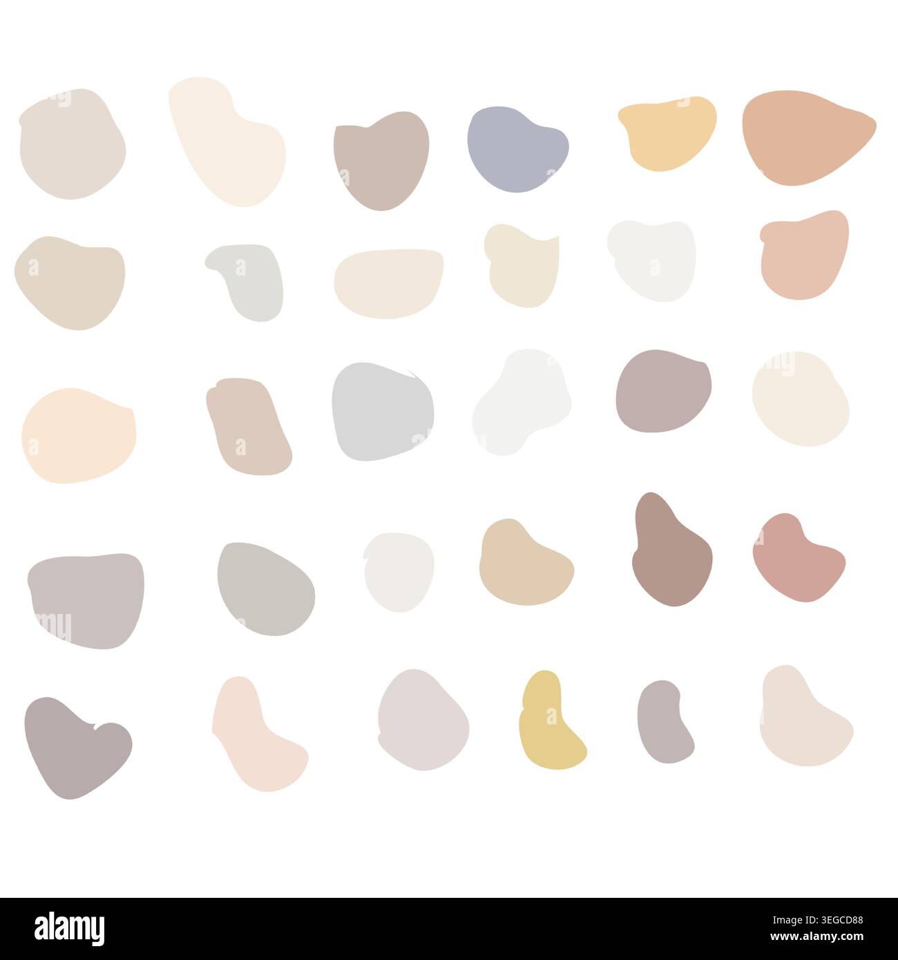 Abstract spots of delicate pastel shades. Vector illustration. The set is isolated on a white background Stock Vector