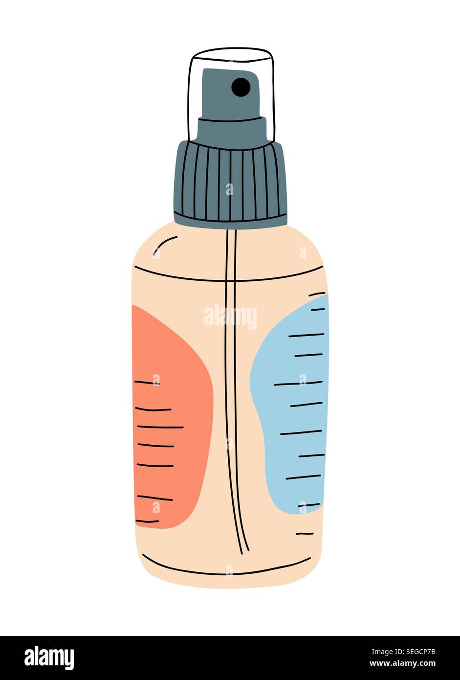 Minimalist spray bottle with soft pastel design Stock Vector